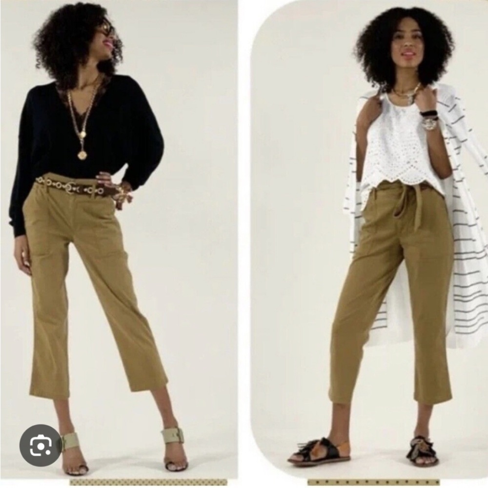Cabi Tan High Waist Paper-bag Pants Size‎ 2